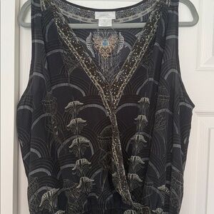 Camilla Elegant Black and Gold Top